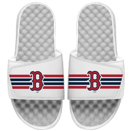 

Men s ISlide White Boston Red Sox Varsity Stripes Slide Sandals