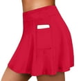 thumbnail image 1 of Riforla Bas de Maillot de Bain pour Femmes Taille Haute Jupe de Bain Longue avec Doublure Intégrée pour Natation Athlétique Bas de Bikini Taille Haute Rouge P, 1 of 6