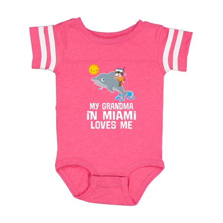

Inktastic Grandma in Miami Florida Loves Me Gift Baby Boy or Baby Girl Bodysuit