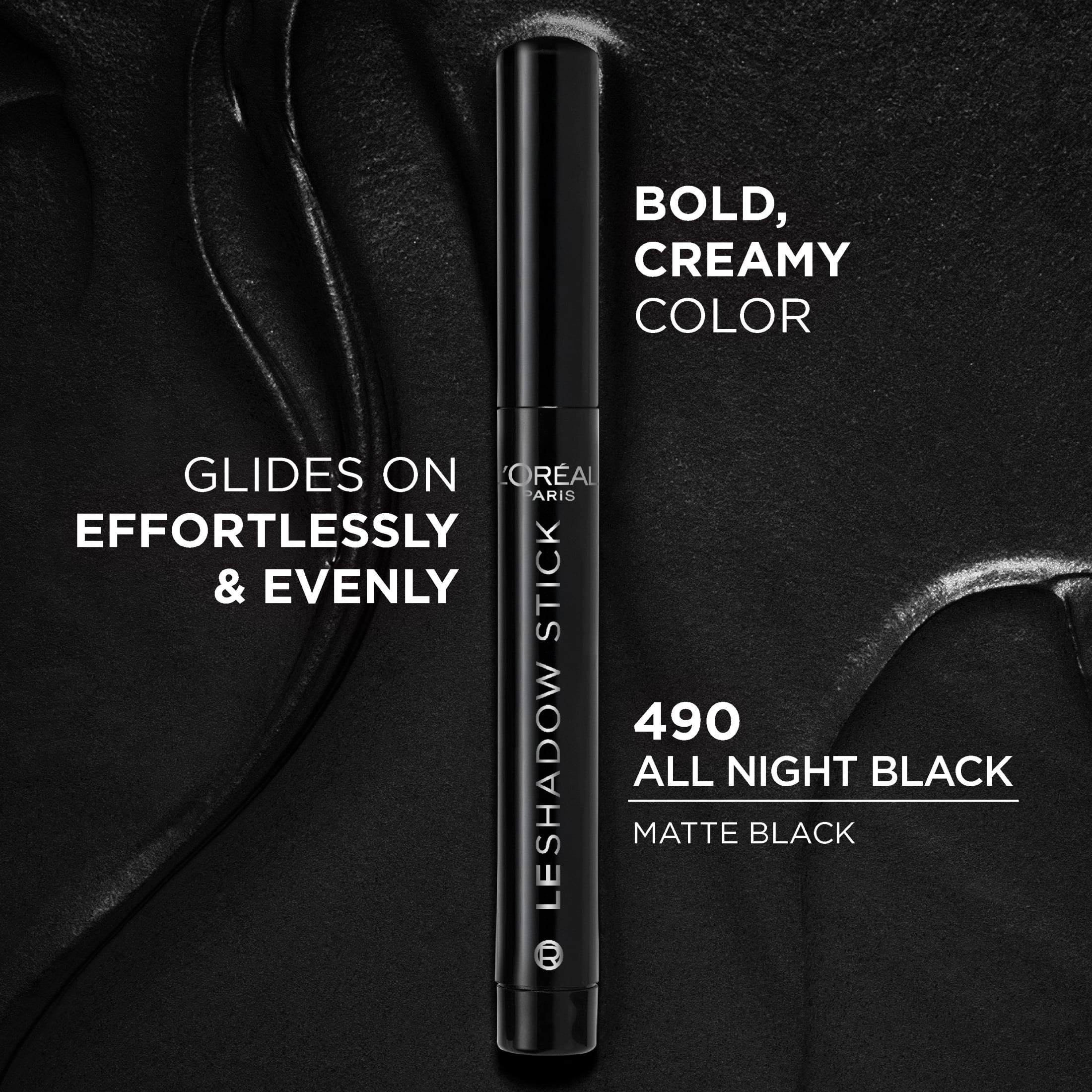 L'Oreal Paris Paradise Le Shadow Stick Smokey Eyeshadow, Blendable, All Night Black, 0.05 oz