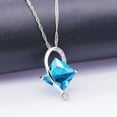 thumbnail image 3 of Uloveido Fashion Big Square Blue Pendant Necklace Stud Earrings and Birthstone Ring Jewelry Set for Women (Blue, Size 10) T295, 3 of 6