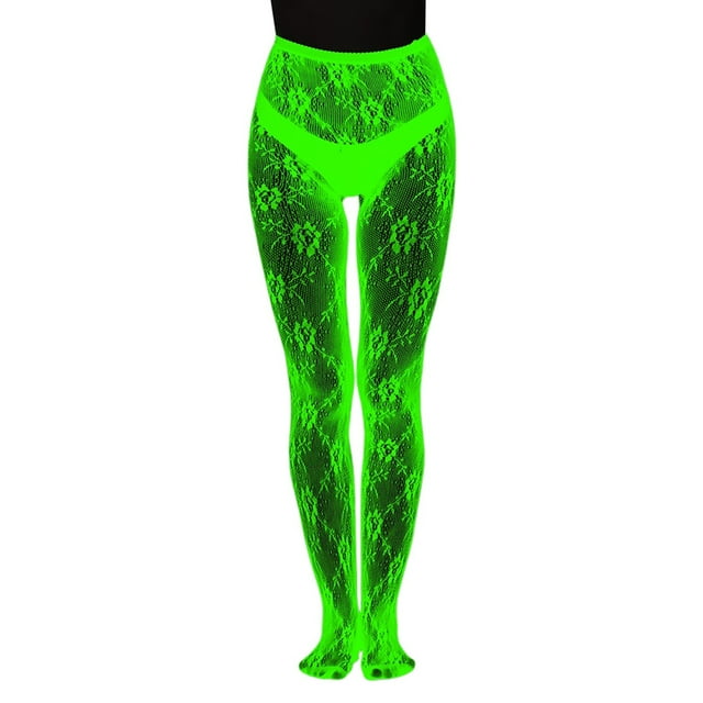 Aocisk Bas Résille Phosphorescents avec Motif Rayé Lumineux Collants pour Femmes pour Soirée Nocturne Bleu Taille Unique