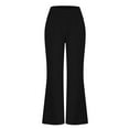 thumbnail image 4 of Teissuly Women's Fashion Casual Full-Length Loose Pants Solid High Waist Trousers Long Straight Wide Leg Pants, 4 of 6