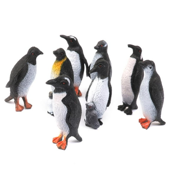 8PCS Simulation Penguin Animal Figurines Toys De Animales Educativos Para Pequeños, Suministros Para Fiestas 4.5cm Macarena Plásticos artificiales animales