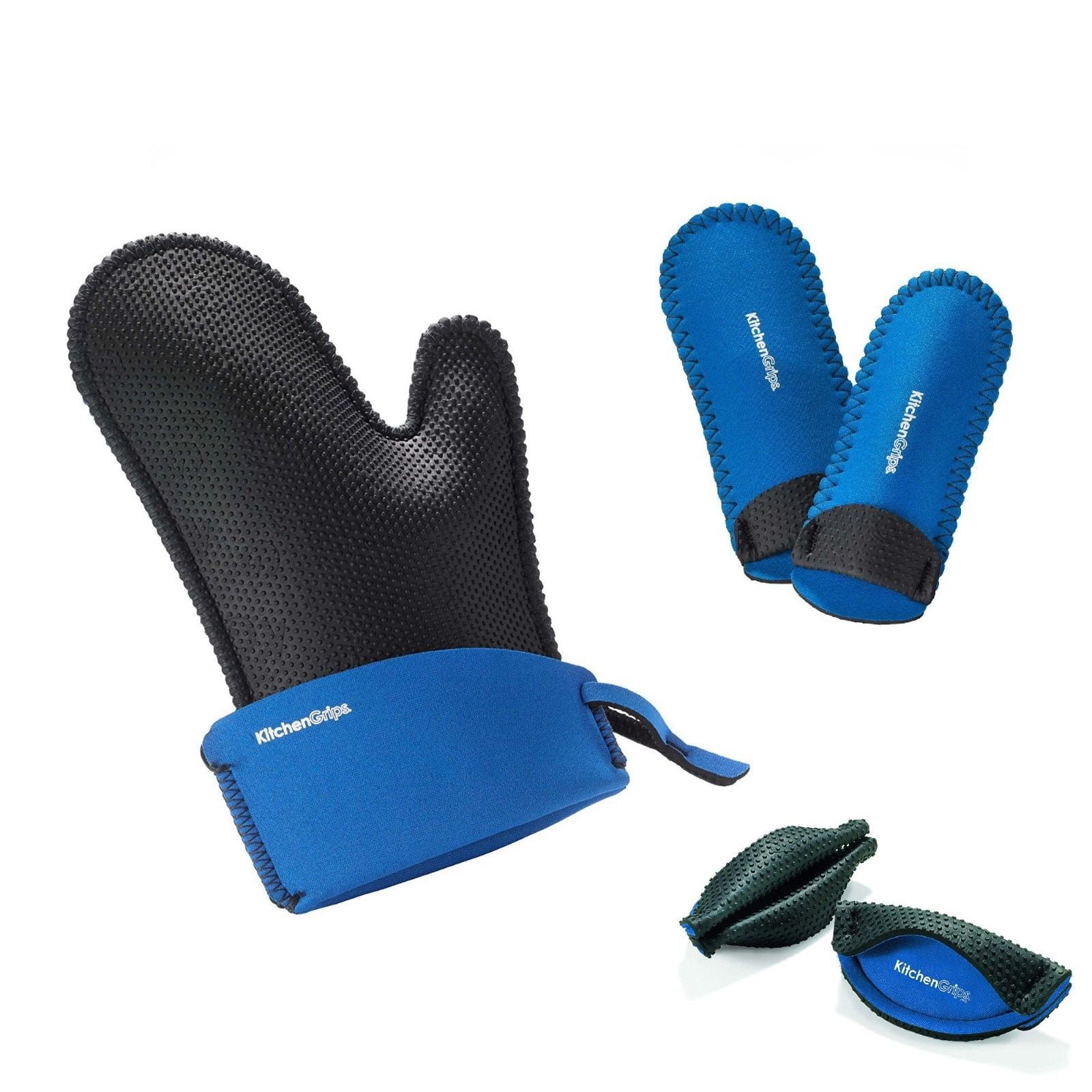 Kitchen Grips 11" Large Chef's Oven Mitt Pot & Pan Handle Holder 5pc