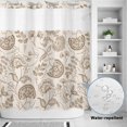 thumbnail image 2 of No Hook Shower Curtain, Khaki Fruit Shower Curtains for Bathroom with See Through Top Window, Country Retro Floral Botanical Plant Waterproof & Washable Bath Curtain Standard 72"x72", 2 of 9