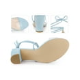 thumbnail image 3 of Allegra K Women's Clear Strap Block Heel Lace up Heels Sandals Light Blue (Size 10), 3 of 6