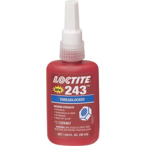 Loctite 1329467 243 Threadlocker AdhesiveCBlue, 50 ml Bottle 2 pack by