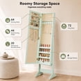 thumbnail image 5 of Costway Jewelry Mirrored Cabinet Armoire Organizer Storage Box with Stand Christmas Gift Green, 5 of 9