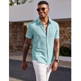 thumbnail image 6 of COOFANDY Men' Casual Button Down Shirts Short Sleeve Textured Summer Beach Vacation Tops, 6 of 6