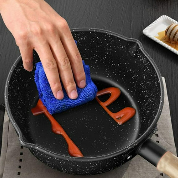 UPOUART 1Pc Non-Stick Black Saucepan with Handle, Ideal for Cooking Soup, Sauce, and Noodles