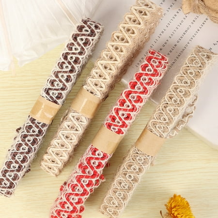 

Wirlsweal 1 Roll Braided Rope Good-looking Wide Application Creative Long Lifespan Unique DIY Multifunctional Woven Hemp Lace Rope for Personal Use