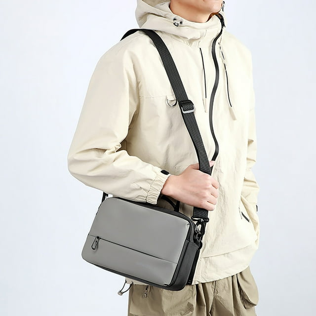 Bolso bandolera impermeable para hombre, tejido de alta densidad, diseño de múltiples bolsillos, cierre antirrobo, 25x12x18cm, correa de hombro transpirable, mochila de viaje de negocios para