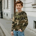 thumbnail image 6 of Garronmavis Cute Green Camo Boys Long Sleeve T-Shirts Size 3-4 Loose Kids Crewneck T-Shirts Fall Tops Lightweight Kids Basic Soft Long Sleeve Tees Top for Outdoor Activities, 6 of 7