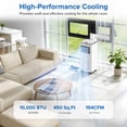 thumbnail image 2 of KISSAIR 10,000 BTU Portable Air Conditioner - Ultra Quiet 4-in-1 AC Unit with Dehumidifier & Fan, Cools Rooms Up to 450 Sq.Ft Fast, Includes Remote Control & 24H Timer, Easy Install(White ), 2 of 11