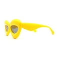 thumbnail image 3 of Womens Bold Balloon Bloated Thick Rim Oversize Cat Eye Sunglasses Yellow Black, 3 of 4