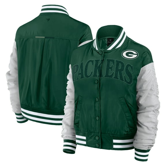 Women's Fanatics  Green Green Bay Packers Elements Wave Full-Snap Jacket