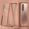 thumbnail image 1 of SaniMore for Samsung Galaxy Z Fold 3 Electroplating Folding Case, Rugged PC High Transparent [Not Yellowing Technology] Full Body Protective Case for Samsung Z Fold 3 Women Men, BRosegold, 1 of 8
