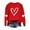 Red#23, variant on Sweatshirt for Women Casual Loose Valentines Day Printed Pullover Blouse Long Sleeved Crew Neck Comfortable Women Tops