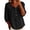 Black, variant on Blouses for Women Trendy Solid Color 3/4 Sleeve Collared Blouse with Puff Cuffs Comfortable Breathable Streetwear, Size S-XXL