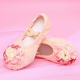 thumbnail image 6 of Siilsaa Ballet Shoes for Girls Large Flower Ballet Dance Shoes Elegant and Cute Ballet Slippers Soft Dance Shoes for Toddler Beige,8.5, 6 of 7