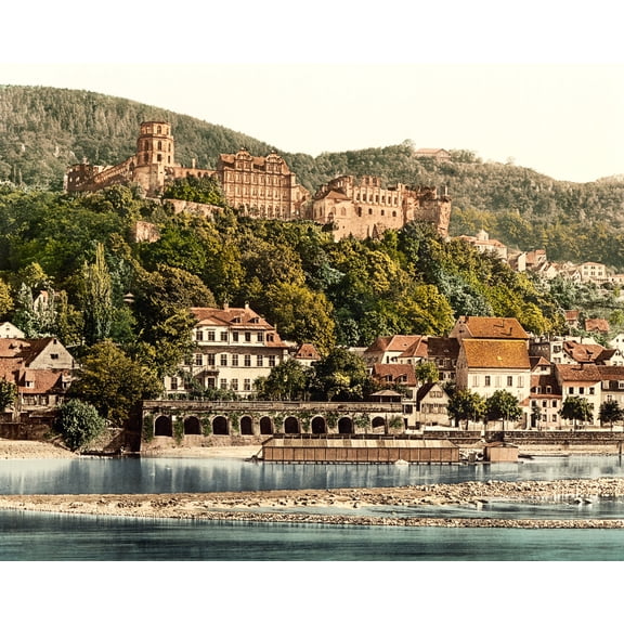 Print: Heidelberg, Seen From The Hirschgasse, Baden, Germany, circa 1890