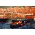 thumbnail image 2 of Craig, Philip 24x17 Black Ornate Wood Framed with Double Matting Museum Art Print Titled - Anchored Boats - Portofino, 2 of 4