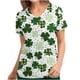 thumbnail image 1 of Fiudx Tops para Mujer Blusa de Manga Corta con Cuello En V para Mujer, Blusa con Bolsillos Estampados para El Día de San Patricio, Enfermería, 1 of 4