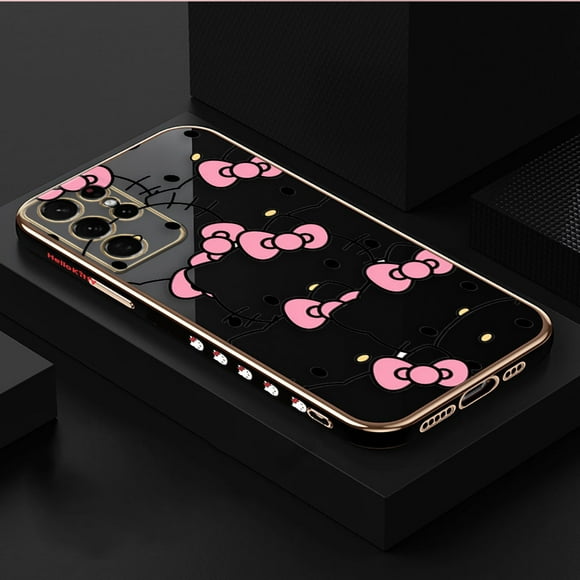 Smooth E-TPU Phone Case For Samsung Galaxy S24 S23 S22 S21 S20 FE S10 S9 A01 A02 A03 PLUS ULTRA 5G Case Pink Art Hello Kitty Cat Gift Festivals