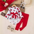thumbnail image 2 of Gvdentm Baby Girl Clothes 12 Months Toddler Girl Outfits Ruffle Shirt Pants Cute Outfit Set Baby Girl Fall Winter Clothes(Red,4-5 Years), 2 of 8