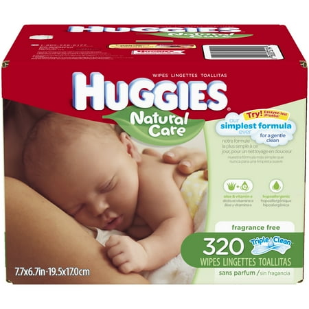HUGGIES Natural Care Thick 'n' Clean Wipes, 320 count