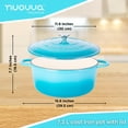thumbnail image 2 of Olla holandesa de hierro fundido con tapa – Cacerola esmaltada antiadherente apta para horno – Batería de cocina resistente para horno holandés – Azul, 7.3 cuartos, 30 cm – de Nuovva, 2 of 5