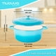 thumbnail image 2 of Olla holandesa de hierro fundido con tapa – Cacerola esmaltada antiadherente apta para horno – Batería de cocina resistente para horno holandés – Azul, 7.3 cuartos, 30 cm – de Nuovva, 2 of 5