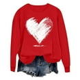 thumbnail image 4 of Wovix Sweatshirts for Women Valentine's Days Heart Print Shirt Love Vibes Long Sleeve Pullover Trendy Streetwear Tops Anniversary Wear, 4 of 4
