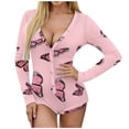 thumbnail image 5 of Munlar Lingerie For Women,Womens Underwear,Women’s Valentine's Day Not Positioned Print V-neck Long Sleeve Sexy Bodysuit Sexy Lingerie Pajamas Romper, 5 of 7