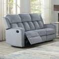 thumbnail image 6 of AC Pacific Reclining Dale Fabric Upholstered Sofa, Grey, 6 of 9
