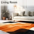 thumbnail image 2 of Ultra Soft Area Rug, Copper Black Burnt Orange Abstract Indoor Floor, Non Slip, Stain Resistant, Washable Area Rugs for Living Room, Bedroom(Beige, 4X6), 2 of 8