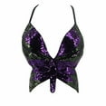 thumbnail image 2 of DHFJKG Womens Tank Bandage Crop Top Sparkly Sequin Deep V Neck Butterfly Pattern Y2K Sexy Going Out Nightclub Summer Stylish Tops, 2 of 6