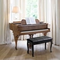 thumbnail image 2 of Topbuy PU Leather Piano Bench Solid Wood Padded Double Duet Keyboard Seat w/ Storage Box Black, 2 of 7