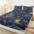 thumbnail image 5 of Homewish Cosmos Sun Moon Queen Sheets, Galaxy Star Cloud Queen Sheet Sets, 4 Pieces, 1 Flat Sheet, 1 Fitted Sheet and 2 Pillowcases, 5 of 6