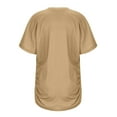 thumbnail image 7 of ZyeKqe Womens Short Sleeve Tops Shirts Round Neckt Shirts Ruched Going out Tops Solid Color Loose Fitted Basic Tees, 7 of 7