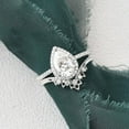 thumbnail image 3 of Silvago Jewel 14K White Gold Over Solitaire Rings - Prong Set 1.9 Ct Pear Cut Lab Created Diamond Ring - Halo Engagement Wedding White Diamond Rings - Classic Bridal Set Wedding Rings for Women's, 3 of 7