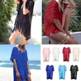 thumbnail image 3 of Mujeres Crochet Beach Dress Traje de baño Crochet Cover Up Bikini Traje de baño Azul Sunnimix Vestido de playa con cuello en V, 3 of 8