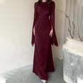 thumbnail image 4 of Cavosen Womens Long Dresses with Long Sleeves Red Elegant Party Dress Round Neck Split Floor Length Maxi Dress Flowy Homecoming Bodycon Wrap Wedding Guest Dress Evening Prom, 4 of 7