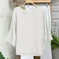 thumbnail image 2 of Blouses Jacquard en Coton et Lin à Manches 3/4 pour Femmes, 2 of 6
