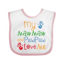 Inktastic Mawmaw and Pawpaw Love Me Boys or Girls Baby Bib
