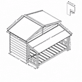 thumbnail image 5 of 47" Dog House, Waterproof Dog Kennel, Wooden Outdoor and Indoor Dog House for 2 Medium or Small Dogs, Log Cabin Style with Porch,Elevated Floor, 2 Doors, Pine Wood + Natural, 5 of 7