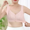 thumbnail image 3 of Daisy Bras, Oversized Lace Everyday Bra, Medium Elderly Women Front Button Wireless Plus Size Seamless Plunge Bra, 3 of 3