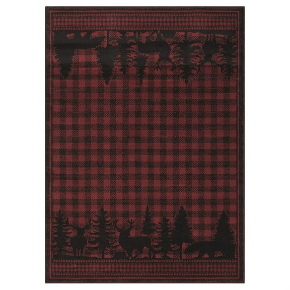 United Weavers Highlands Area Rug 3115 60830 Woodland Red, 2' x 3'