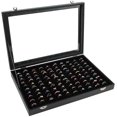 thumbnail image 1 of Ring Display Case Organizer Box with Transparent Lid, Ring Holder Showcase For Store Display Jewelry Show Home, Ring(100 Slot, Black), 1 of 5